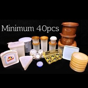 Vint 40+ Tupperware pcs + few freebies tossed in. ALL in good shape. No stains